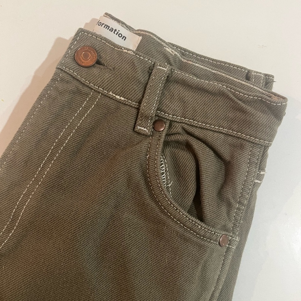 Reformation cowboy high rise straight jeans; color: kalamata; size 26
